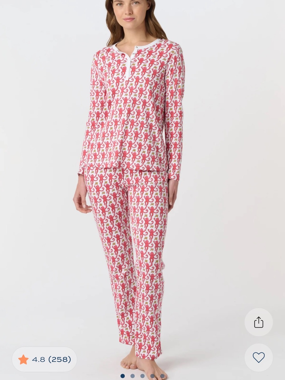 Roller Rabbit Pink & White Printed Long-Sleeve Pajama Set